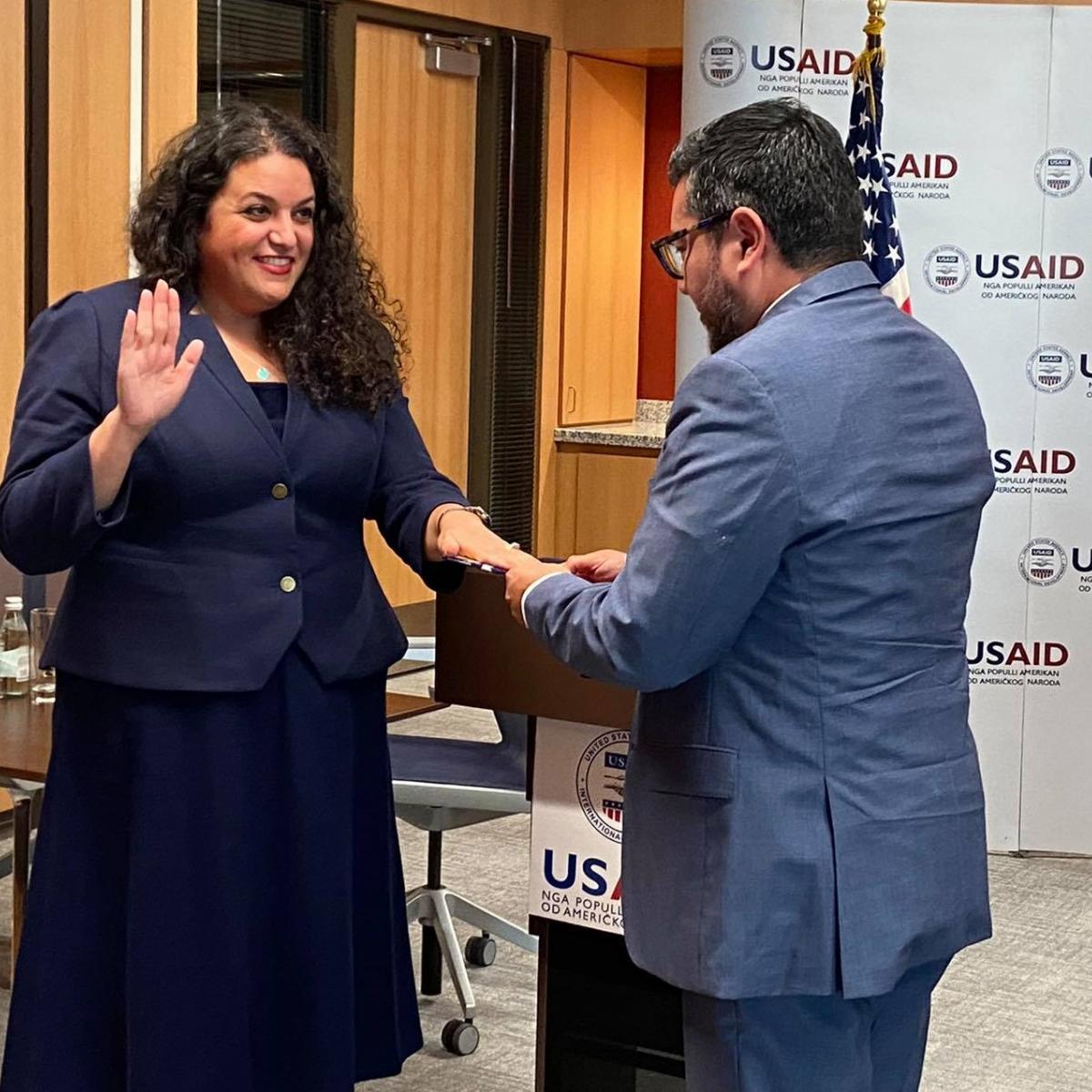 Zeinah Salahi Sworn in as USAID Kosovo Mission Director