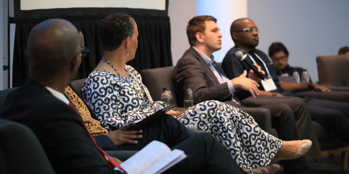 Photo © Hangula Lukas/AfricaCom Leaders from Digital Invest partnerships with CSquared, Connectivity Capital, Roke Telkom, Converged Technology Networks, and Microsoft Airband ISP partner Ekovolt speak at panel at AfricaCom 2023.