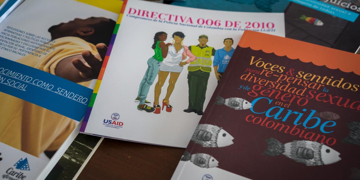 USAID publications on a table