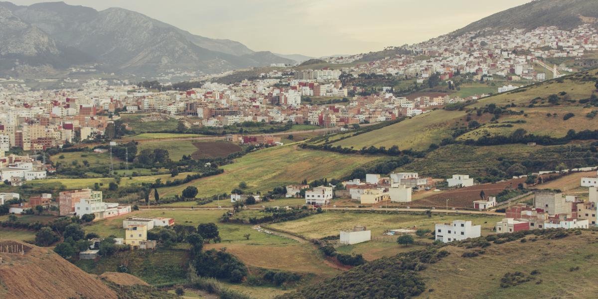 A view of Tetouan, Morocco from the surrounding hillside.