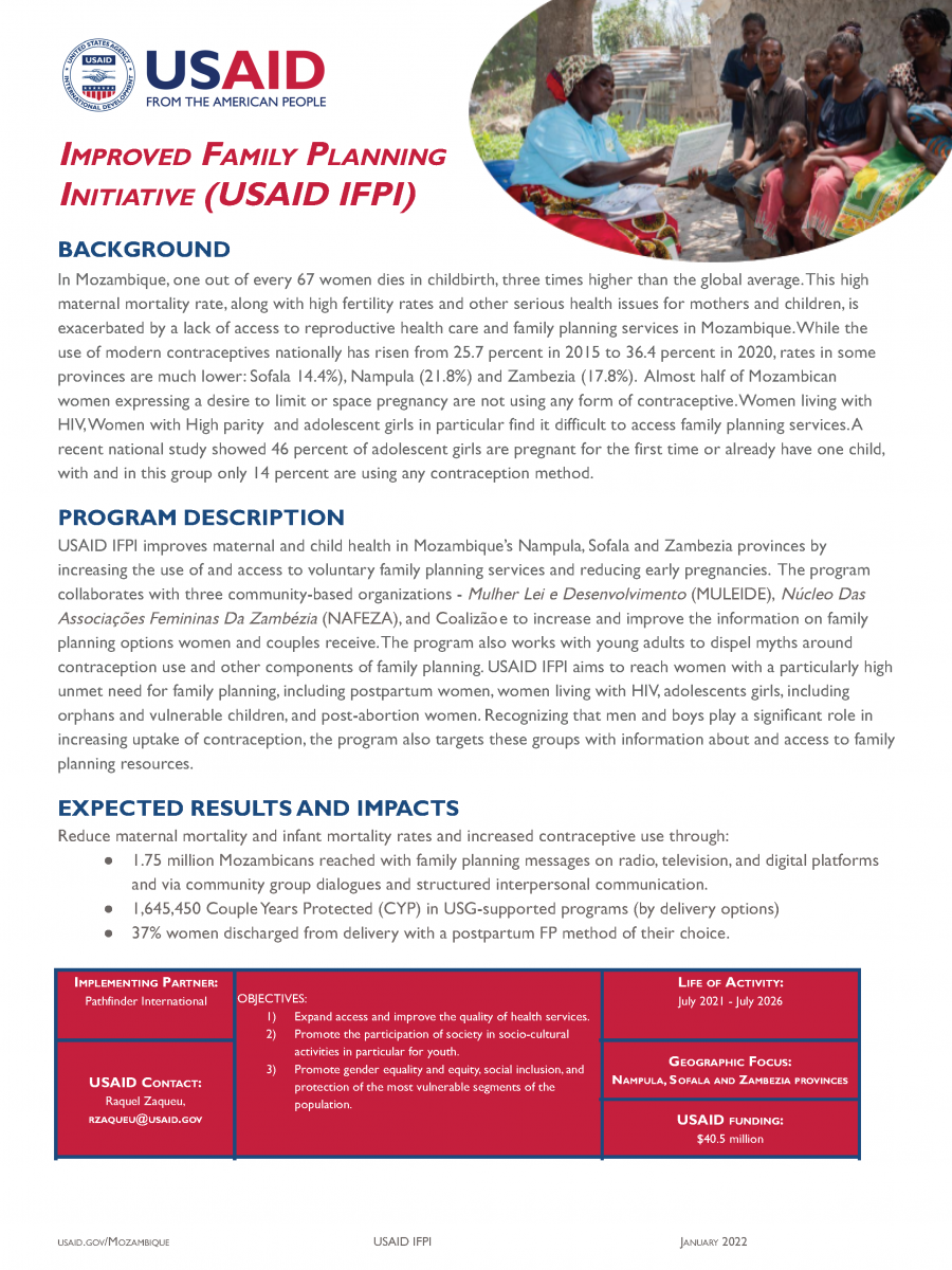 Improved Family Planning Initiative (USAID IFPI)