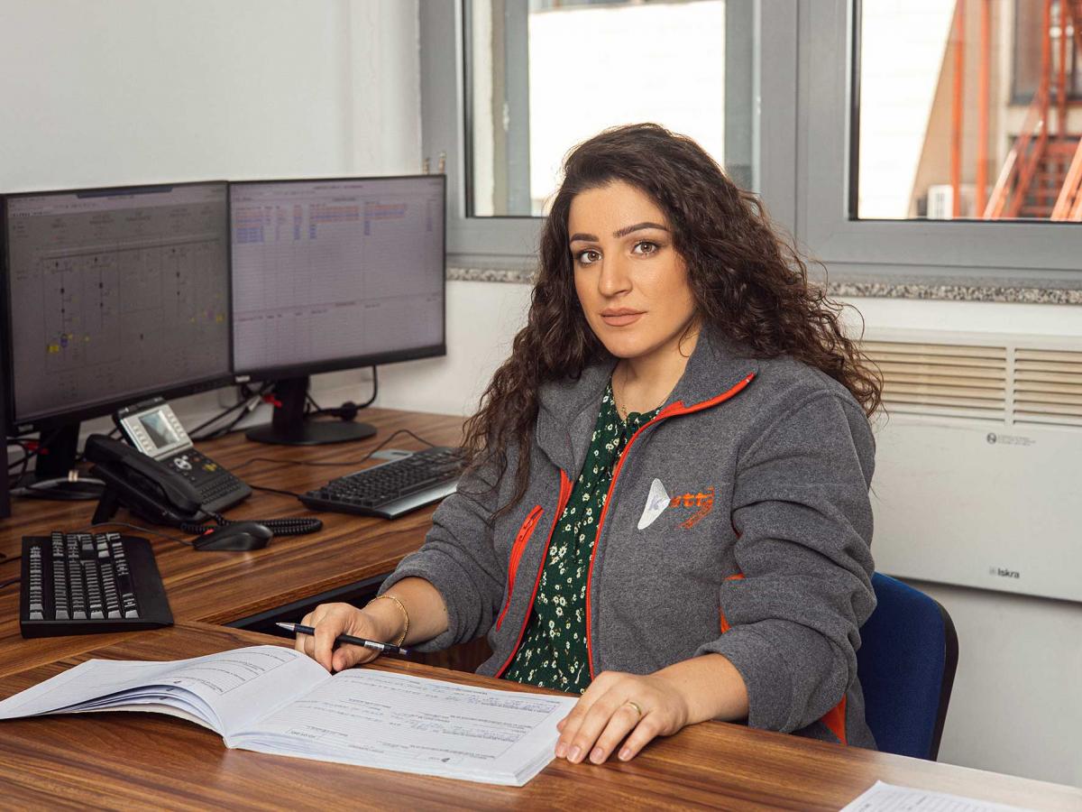 Dorentina Shala sitting at a desk