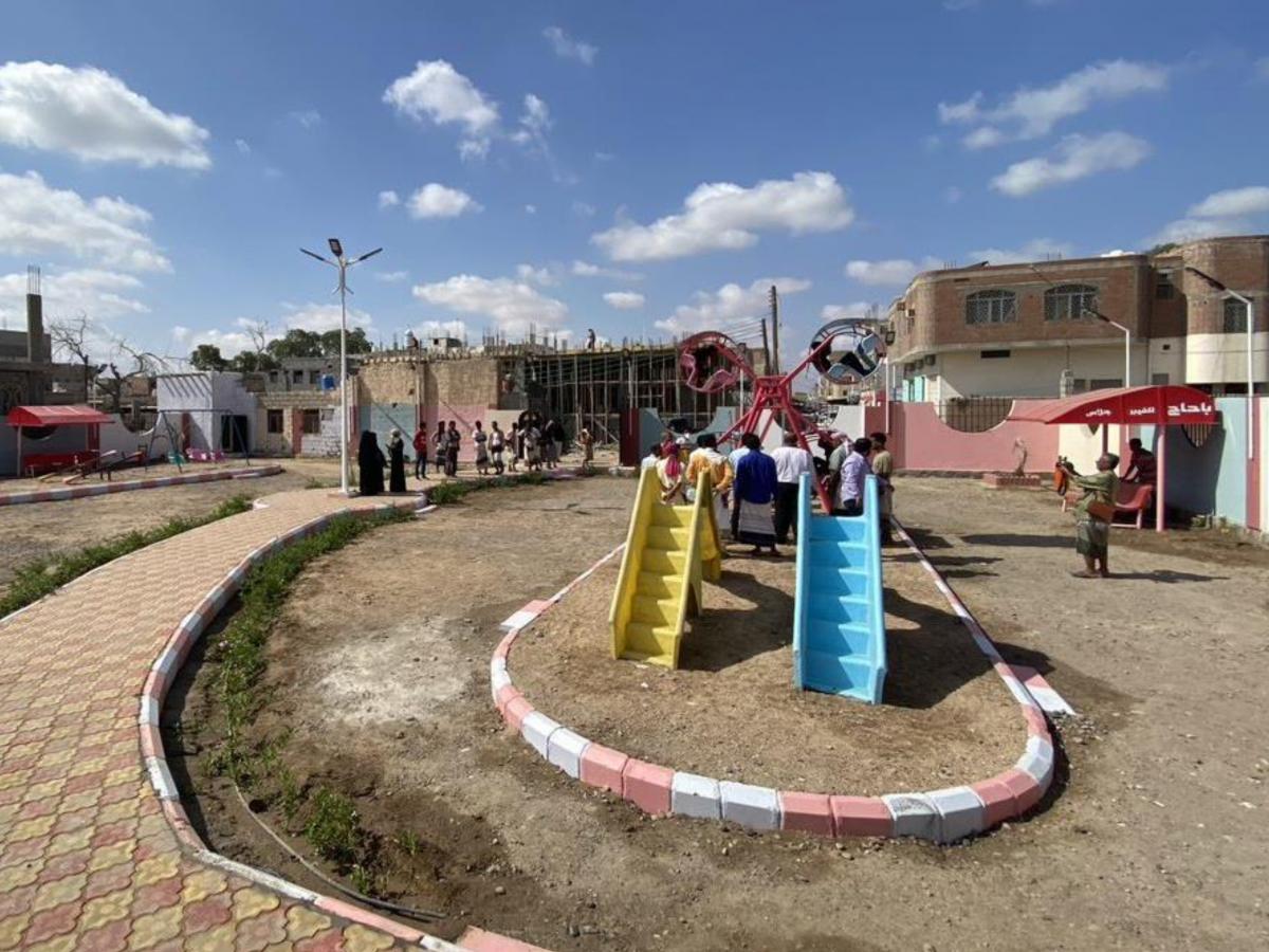 Image of a playground in Yemen improved under and USAID-funded project.