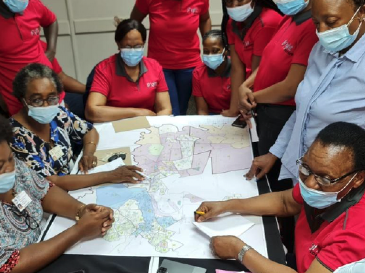 Right to Care staff use GIS driven analytics and HIV datasets to model and predict epidemic control levels
