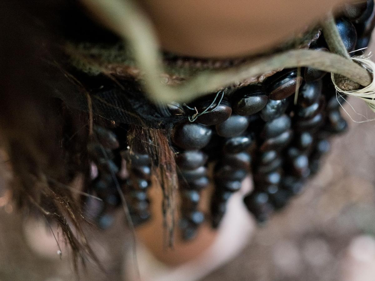 An indigenous collar mde of seeds