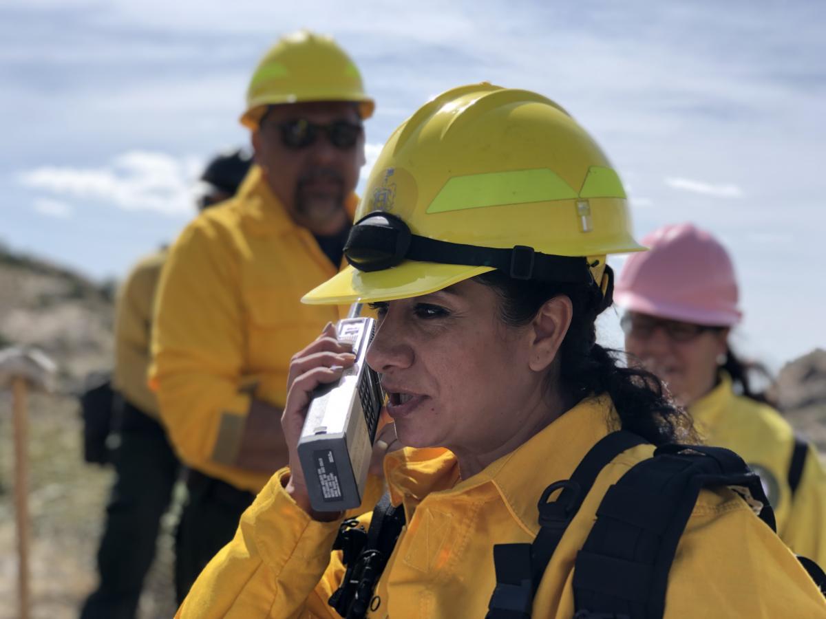 Irma Rebecca Gonzalez on duty as one of the only female firefighters in Mexico.