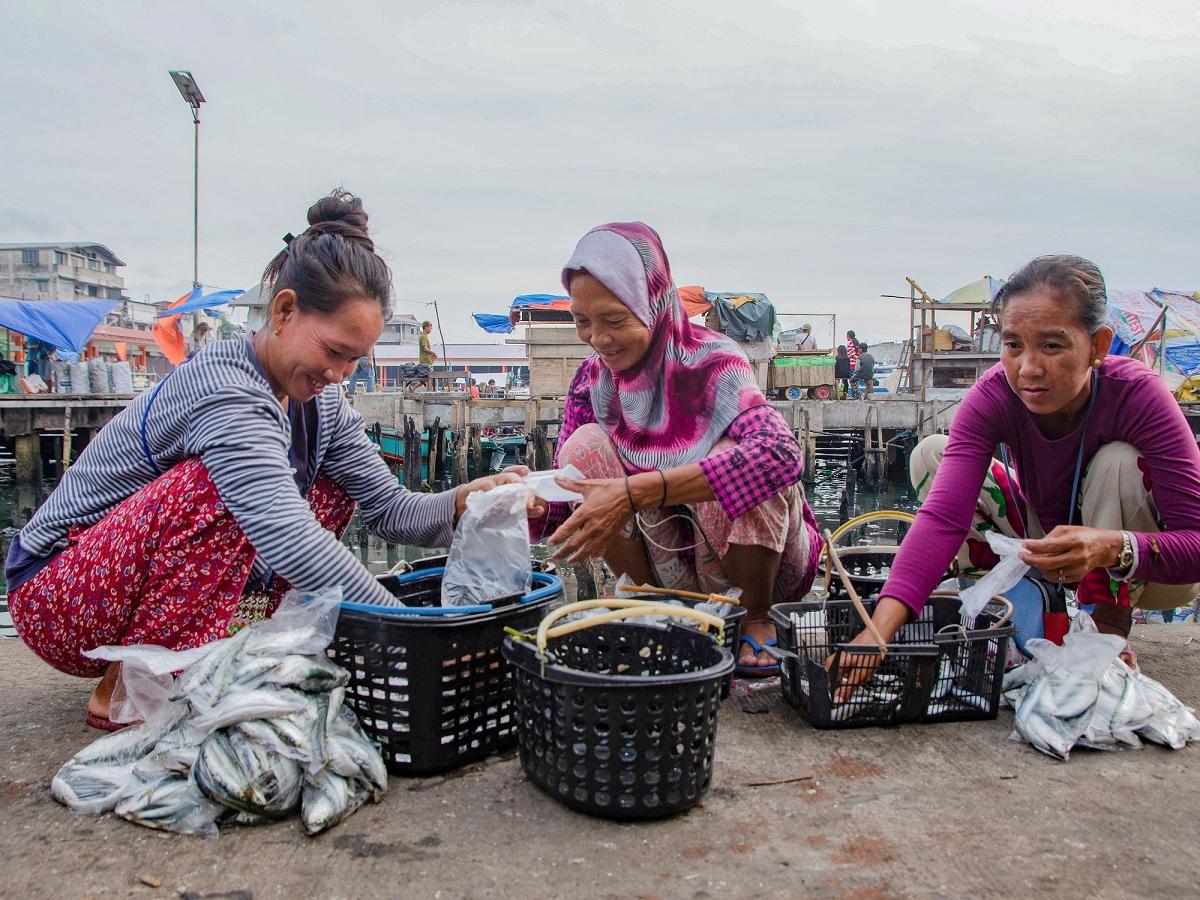 Women fish traders at a local fish market in Bongao-Tawi Tawi-Philippines 
