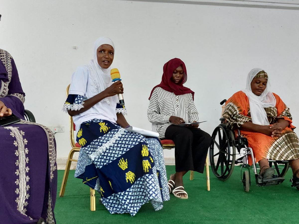 A young Fulbe woman from Ghana’s Upper West Region participates in a panel discussion on the role of women in peace activism.