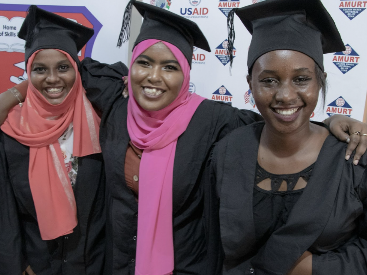 Graduates of a youth capacity building project who received training on housekeeping, job placement, and financial literacy and savings