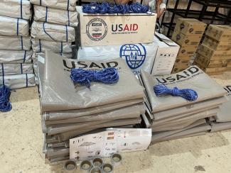 USAID is also partnering with the International Organization for Migration to help manage evacuation shelters and provide critical relief supplies, including heavy-duty plastic sheeting to meet critical shelter needs for 3,800 families. (Photos: IOM)