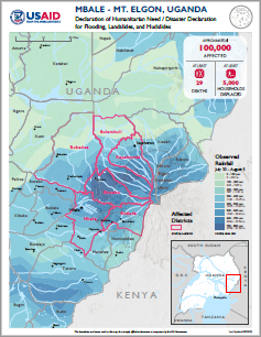 2022-08-18 Uganda Flooding Declaration of Humanitarian Need / Disaster Declaration Map