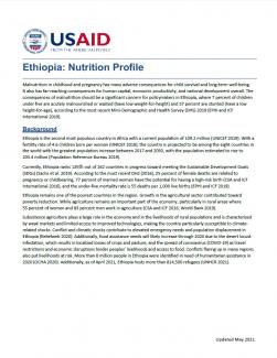Ethiopia: Nutrition Profile