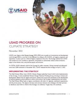 USAID Progress on Climate Strategy