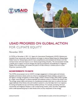 USAID Progress on Global Action for Climate Equity