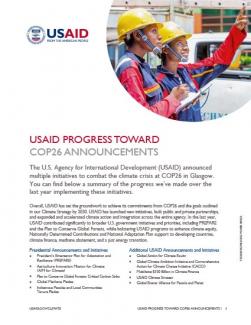 USAID Progress Toward COP26 Announcements