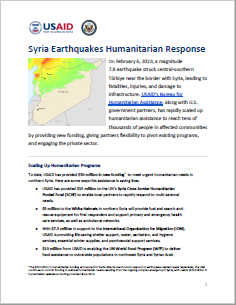 2023-03-02 USG Syria Earthquakes Humanitarian Response