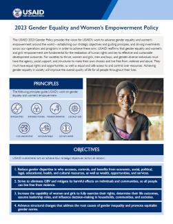 2023 Gender Equality and Women’s Empowerment Policy Fact Sheet