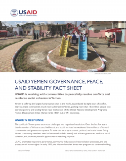USAID/Yemen Governance, Peace, and Stability Fact Sheet Cover Image