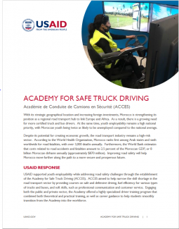 This is a screenshot of the first page of the Academy for Safe Truck Driving Fact Sheet.