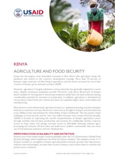 Agriculture and food security cover