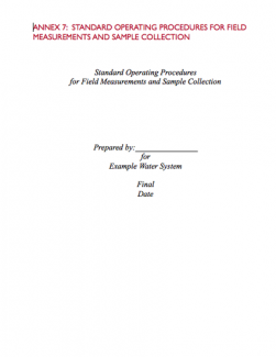 WQAP Annex 7: Standard Operating Procedures for Field Measurements and Sample Collection