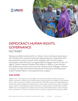 Burkina Faso Democracy, Human Right, and Governance Fact Sheet