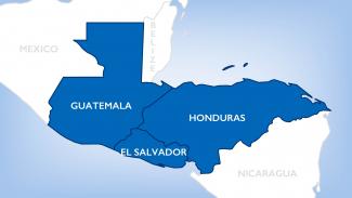 Map of Guatemala, Honduras & El Salvador
