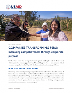 Cover of the Companies transforming Peru activity fact sheet