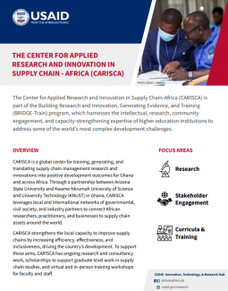 The Center for Applied Research and Innovation in Supply Chain-Africa (CARISCA) Fact Sheet
