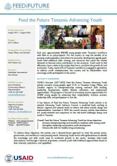 Feed the Future Tanzania Advancing Youth Factsheet