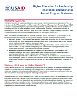 Cover for Higher Education for Leadership, Innovation, and Exchange Annual Program Statement