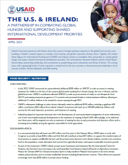 The U.S. & Ireland: A Partnership in Combating Global Hunger and Supporting Shared International Development Priorities
