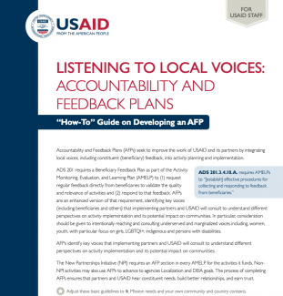 Listening to Local Voices: Accountability and Feedback Plans