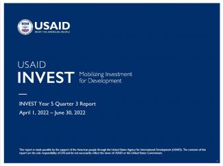 USAID INVEST Year 5 Quarter 3 Report