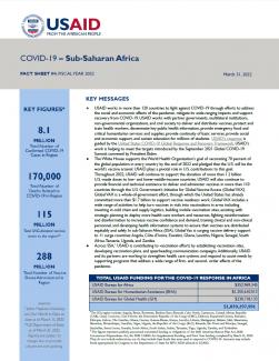USAID COVID-19 Sub-Saharan Africa Response Fact Sheet #4