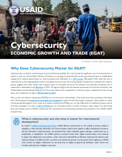 Cover photo for Cybersecurity Briefer on Economic Growth and Trade featuring people walking on a busy street