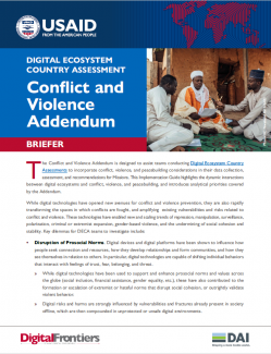 Cover photo for Digital Ecosystem Country Assessment (DECA): Conflict and Violence Addendum Briefer