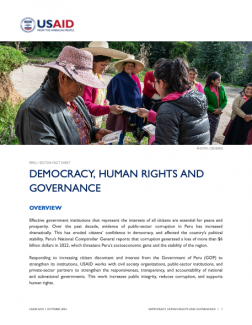 Cover of the Democracy, human rights and governance sector fact sheet