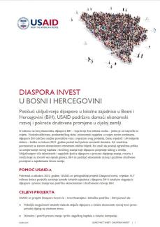 BCS language fact sheet on USAID Diaspora Invest project in Bosnia and Herzegovina
