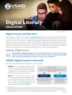 Cover photo for Digital Literacy Briefer on Education