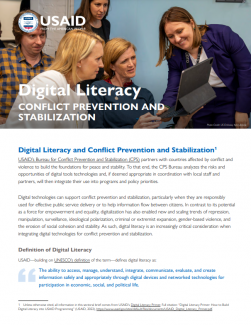 Cover photo for Digital Literacy Briefer on Conflict Prevention and Stabilization