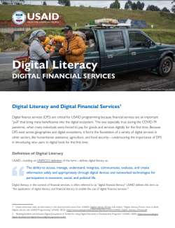 Cover photo for Digital Literacy Briefer on Digital Financial Services