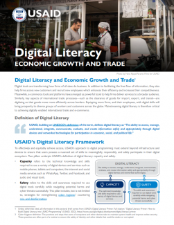 Cover photo for Digital Literacy Briefer on Economic Growth and Trade