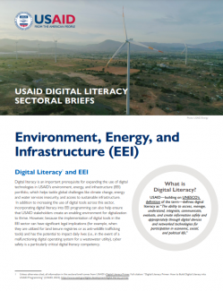 Cover photo for Digital Literacy Briefer on Environment, Energy, and Infrastructure