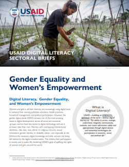 Cover photo for Digital Literacy Briefer on Gender Equality