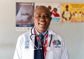 Dr. Adrian Moyo during a visit to Nchanga North General Hospital [Photo credit: Jason Mulikita]