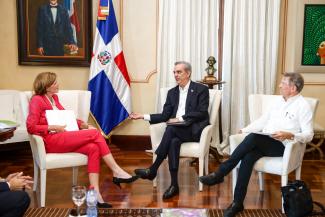 USAID Administrator, Samantha Power, meets with the President of the Dominican Republic, Luis Abinader, during her visit to the country in 2021. Fighting corruption is key for the Dominican Administration.