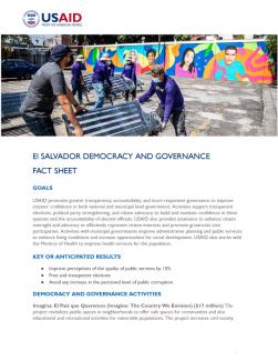 El Salvador Democracy And Governance Fact Sheet