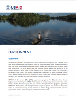 Cover of the Environment USAID Peru Factsheet