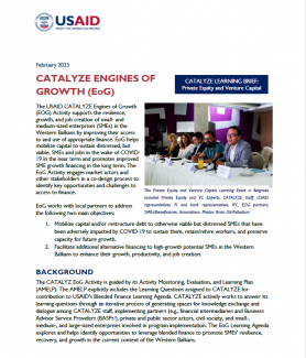 CATALYZE Engines of Growth - Private Equity and Venture Capital